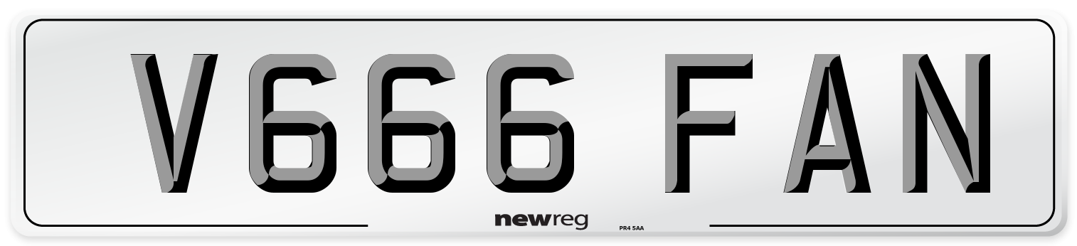 V666 FAN Number Plate from New Reg